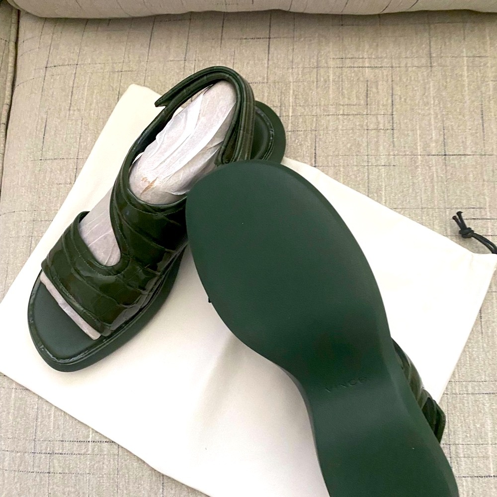 Vince Dark Green Women's Sandals - Picture 12 of 13